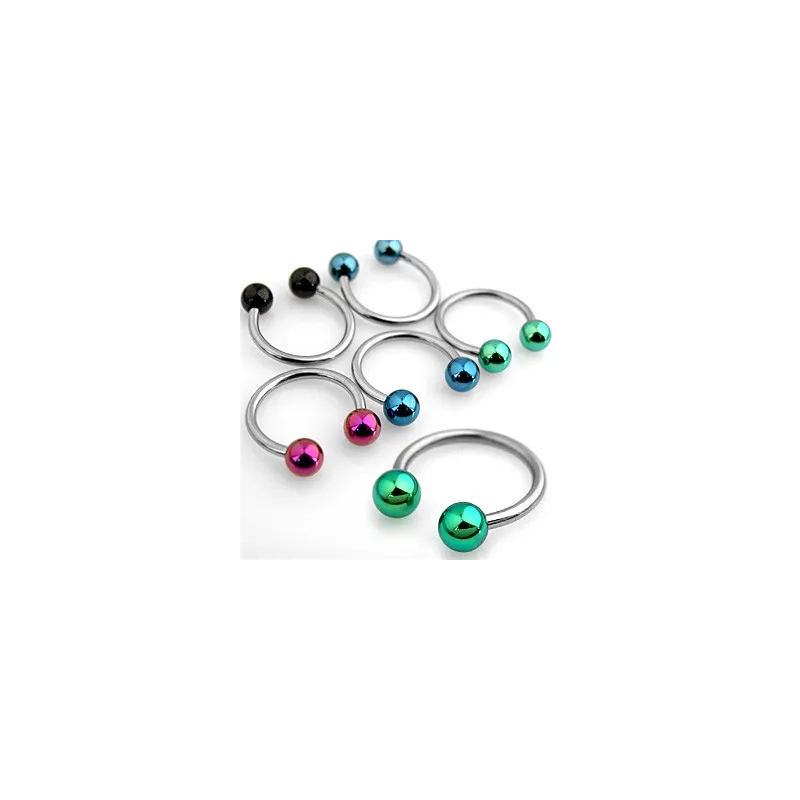 Piercing fer à cheval Boules Titanium