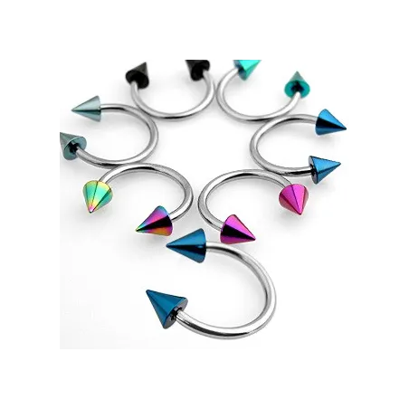 Piercing fer à cheval Pointes Titanium 