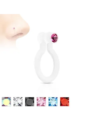 Faux piercing nez bioflex strass