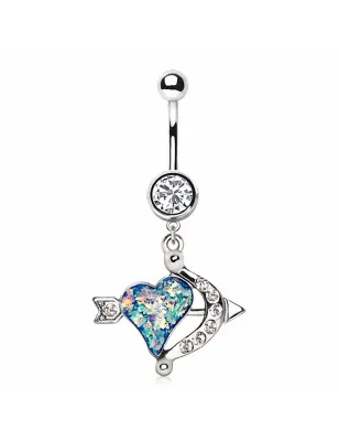 Piercing nombril coeur flèche et arc