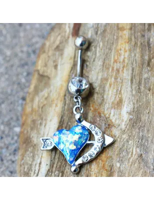 Piercing nombril coeur flèche et arc