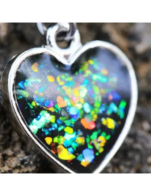 Piercing nombril coeur noir pailletté