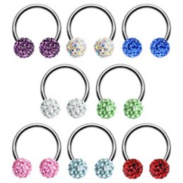 Piercing fer à cheval Multi Crystal 