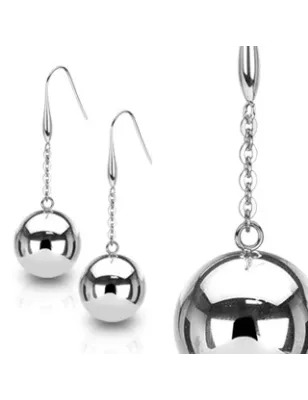 Paire Boucles d'oreille Pendantes Larges Boules
