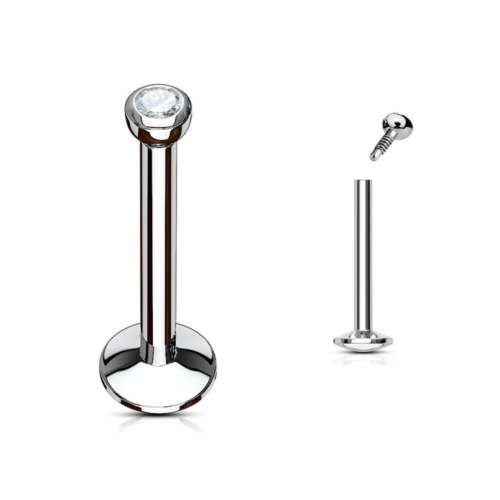 Piercing labret Monroe Acier Gemme 2 mm 