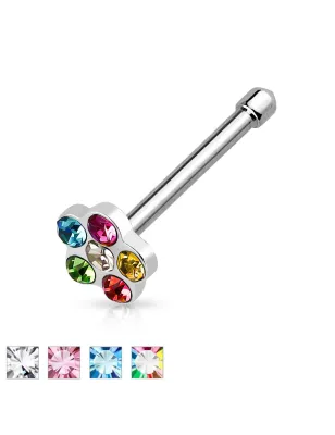 Piercing nez Fleur Tige Droite