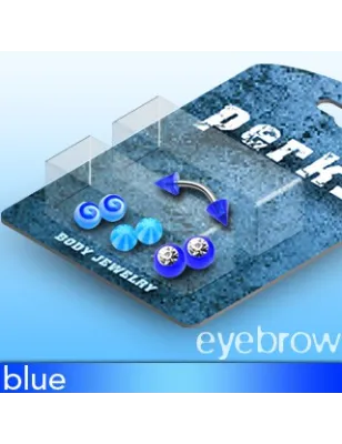 Pack Piercing Arcade Acier et Acrylique Bleu - Bijou Piercing pour Arcade