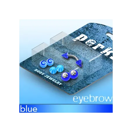 Pack Piercing Arcade Acier et Acrylique Bleu - Bijou Piercing pour Arcade