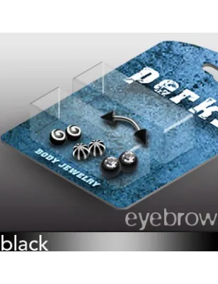 Pack Piercing Arcade Acier et Acrylique Noir - Bijou Piercing pour Arcade