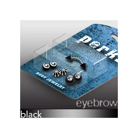 Pack Piercing Arcade Acier et Acrylique Noir - Bijou Piercing pour Arcade