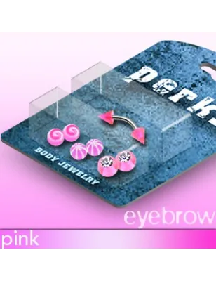 Pack Piercing Arcade Acier et Acrylique Rose - Bijou Piercing pour Arcade