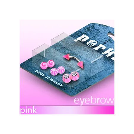 Pack Piercing Arcade Acier et Acrylique Rose - Bijou Piercing pour Arcade