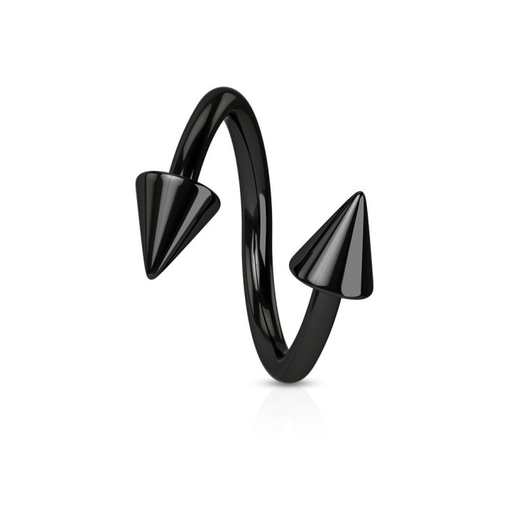 Piercing Spirale Titane anodisé Spikes