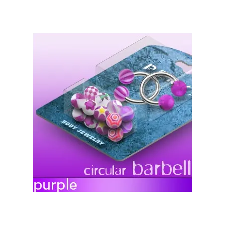 Pack 2 Piercing fer à cheval Boules Acrylique Violet