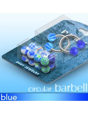 Pack 2 Piercing fer à cheval Boules Acrylique Bleu