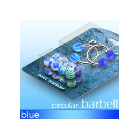 Pack 2 Piercing fer à cheval Boules Acrylique Bleu