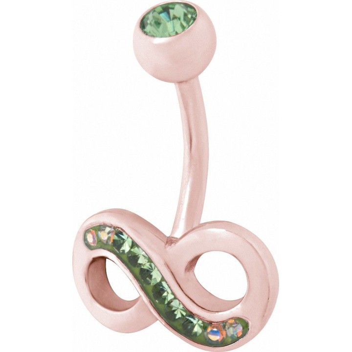 Piercing nombril Crystal Evolution Swarovski Or Rose Infini