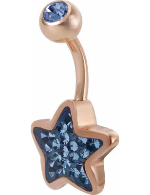 Piercing nombril Crystal Evolution Swarovski Or Rose Etoile