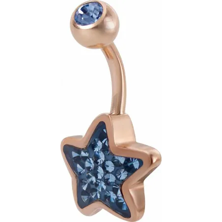Piercing nombril Crystal Evolution Swarovski Or Rose Etoile