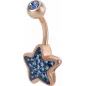 Piercing nombril Crystal Evolution Swarovski Or Rose Etoile