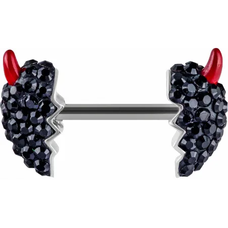 Piercing téton Crystal Evolution Swarovski Coeur endiablé