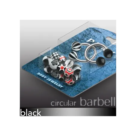 Pack 2 Piercing fer à cheval Boules Noir