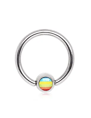 Piercing anneau captif drapeau LGBT