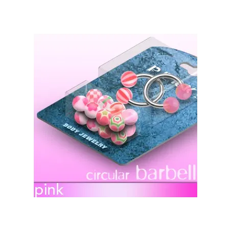 Pack 2 Piercing fer à cheval Boules Rose