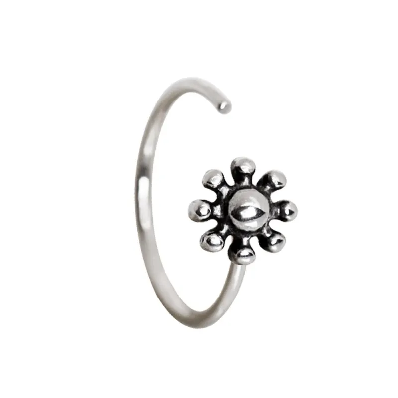 Piercing nez anneau antique floral