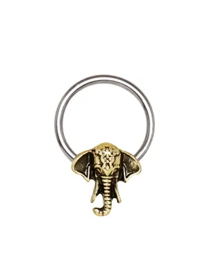 Piercing anneau captif éléphant bronze
