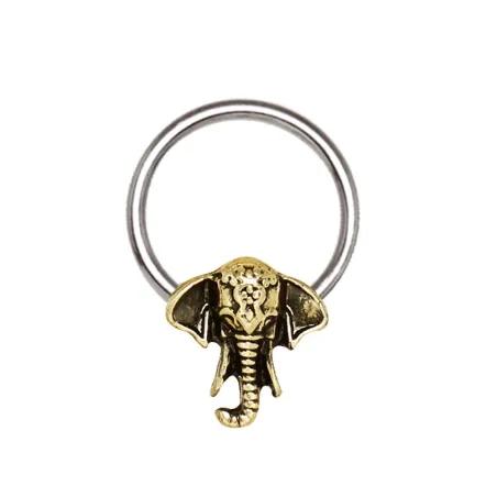 Piercing anneau captif éléphant bronze