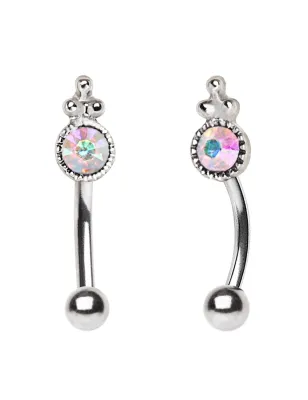 Piercing arcade gemme aurore boréale orné