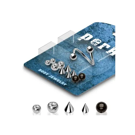 Pack Piercing Spirale Boules et Spikes