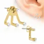 Piercing lobe d'oreille trident quatre strass