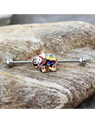 Piercing oreille industriel éléphant festif