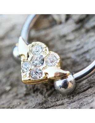 Piercing anneau captif coeur doré