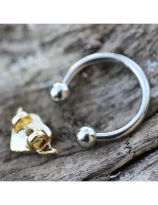 Piercing anneau captif coeur doré