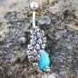 Piercing nombril phoenix turquoise