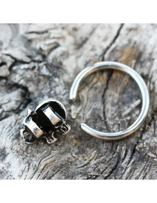 Piercing anneau captif éléphant turquoise