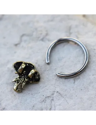 Piercing anneau captif éléphant bronze
