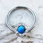 Piercing anneau captif fleur turquoise