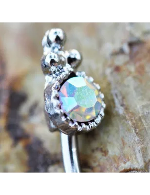 Piercing arcade gemme aurore boréale orné