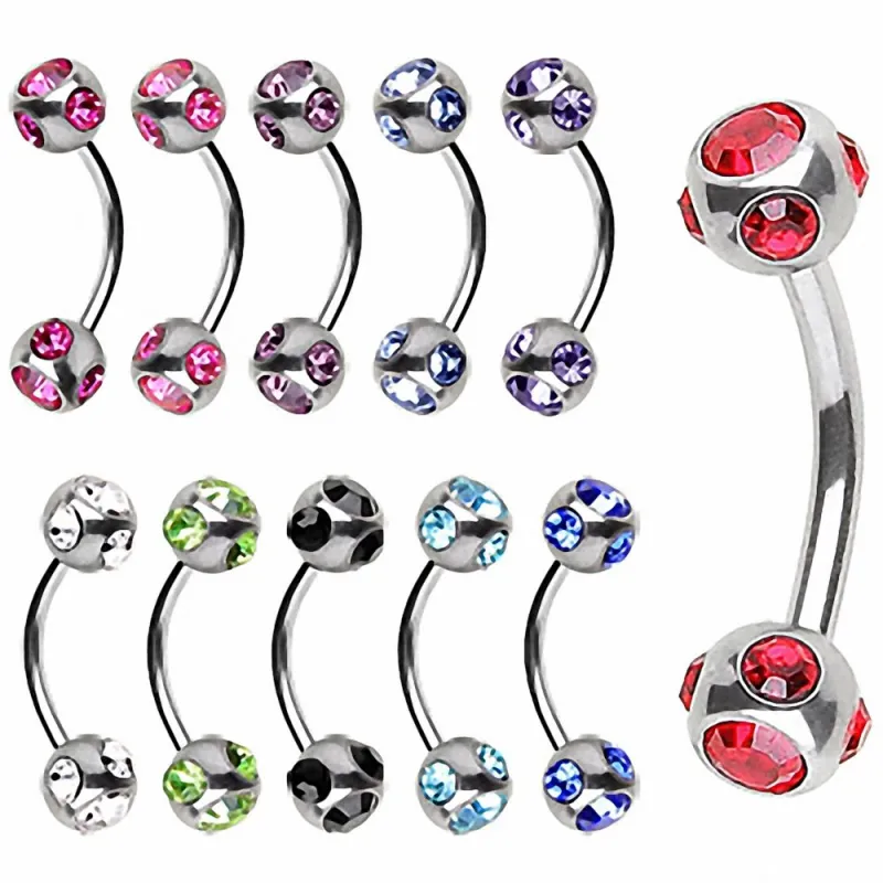 Piercing arcade boules mutiples gemmes Piercing arcade boules mutiples gemmes