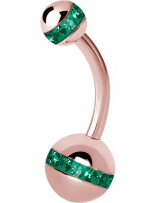 Piercing nombril Swarovski orbite Or rose