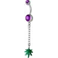Piercing nombril Swarovski feuille de Cannabis Violet Piercing nombril Swarovski feuille de Cannabis Violet