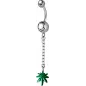 Piercing nombril Swarovski feuille de Cannabis Piercing nombril Swarovski feuille de Cannabis