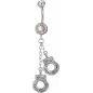 Piercing nombril Swarovski menottes aurore boréale