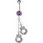 Piercing nombril Swarovski menottes violet