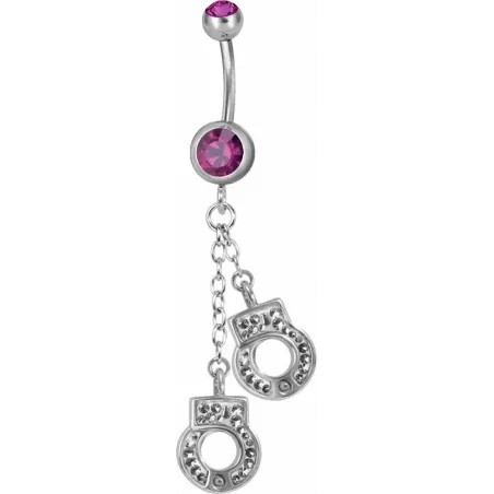 Piercing nombril Swarovski fuchsia