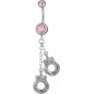 Piercing nombril Swarovski menottes rose